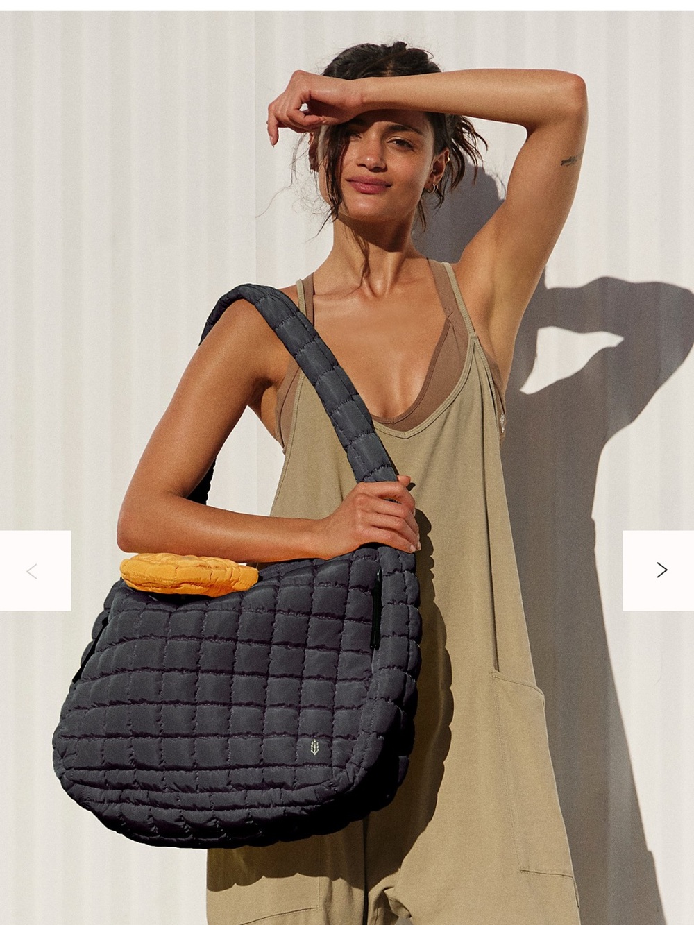 Free People Quilted Puffer Hobo Shoulder Bag - Black - Picture 4 of 4